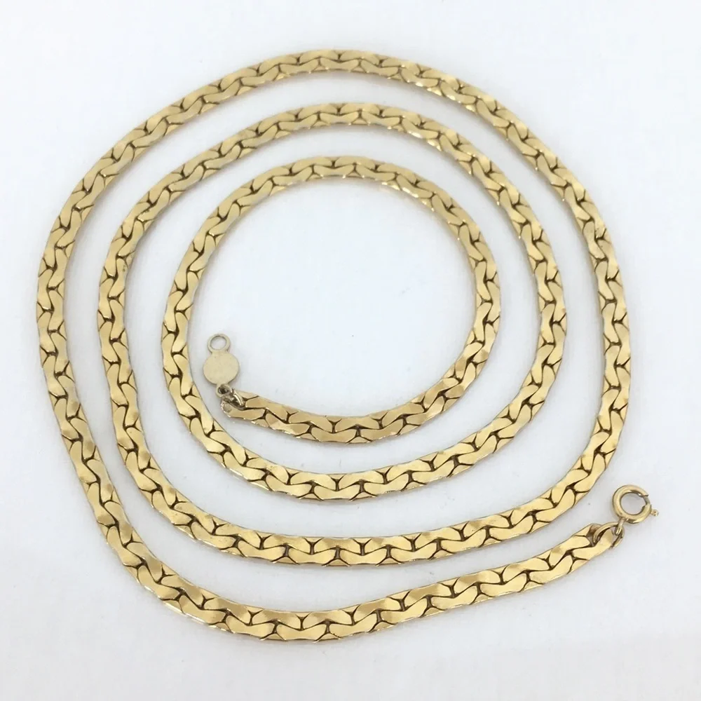 Vintage Chunky Long Gold Tone Chain Necklace by Accessocraft New York City